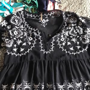 Embroidered free people top